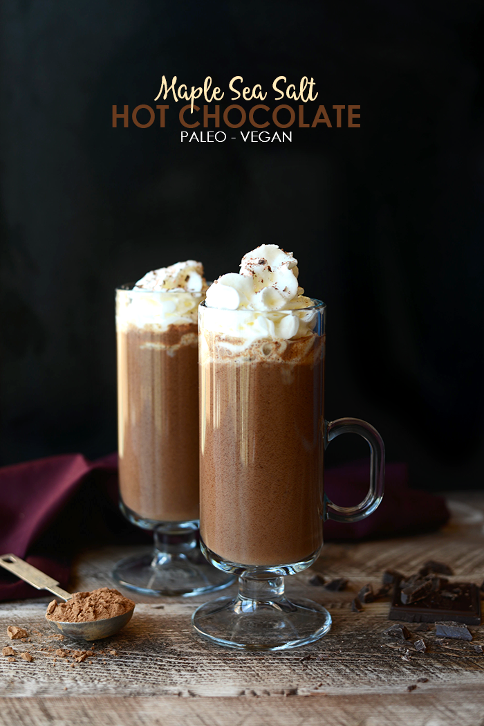 Paleo & Vegan Maple Sea Salt Hot Chocolate: Sweet & Salty Bliss